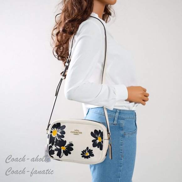 NWT Coach CZ598 Jamie Camera Bag Leather Crossbody With Floral Print - Picture 2 of 10